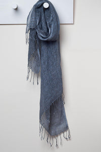 3 Visits To Cairo pure linen scarf in Graphite