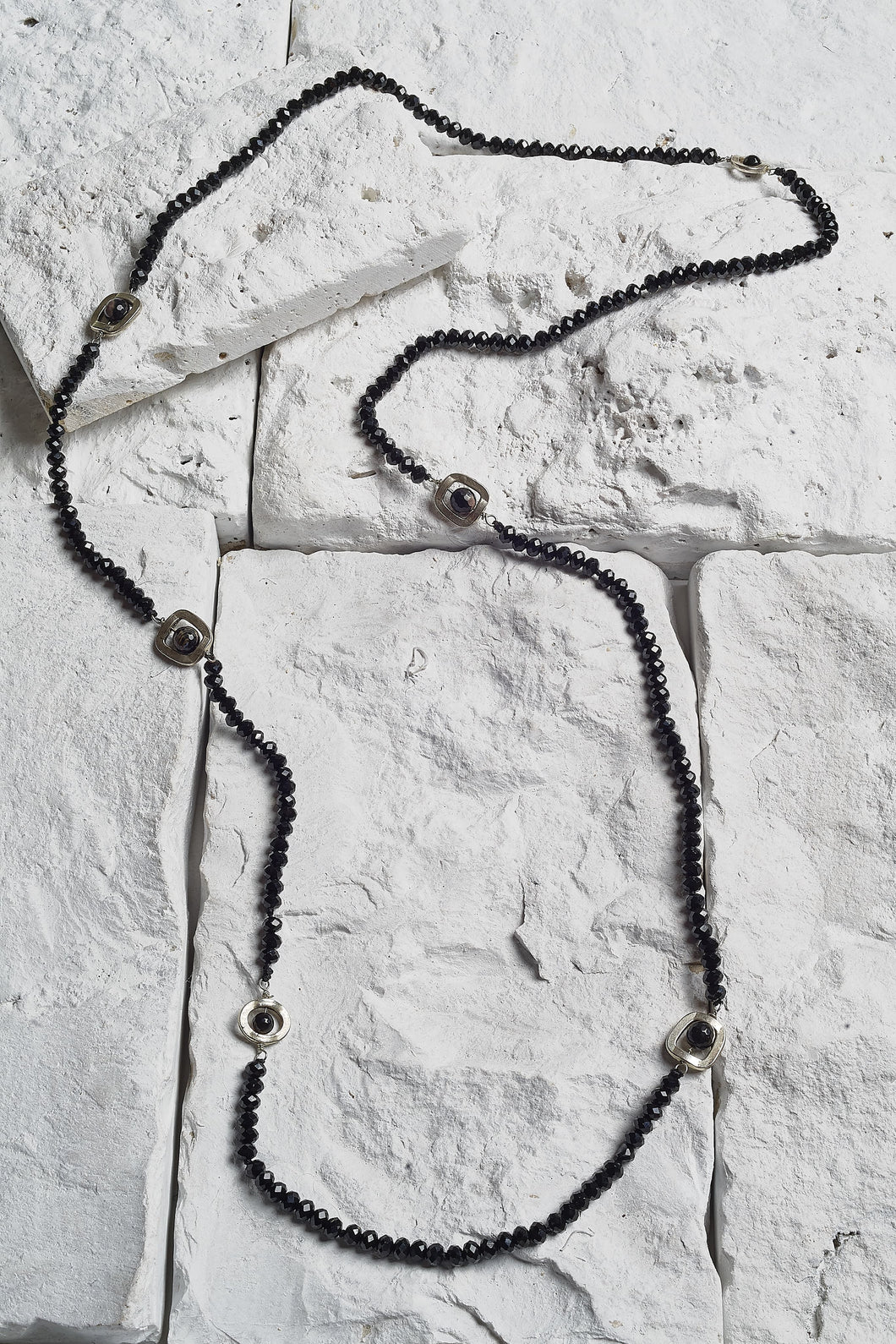 black agate bead necklace