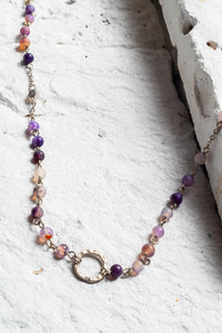 Open Circle Necklace, Purple