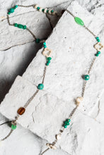 Load image into Gallery viewer, Jennifer Necklace, Green Agate/White Coral.