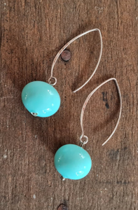 faux pearl earrings| aqua earrings| sterling silver pearl earrings| shell based earrings| 
