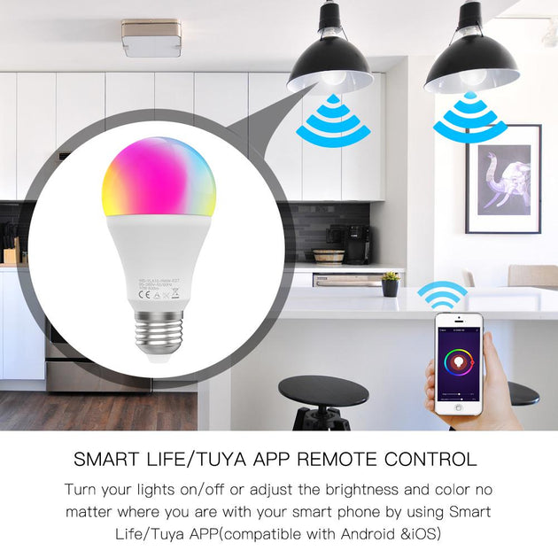 5 W App DadVu Ampoule Wi-Fi LED Dadvu DV-E27WS compatible Alexa et Google Home Smart Life – Tuya RGB réglage de la couleur et de la luminosité 