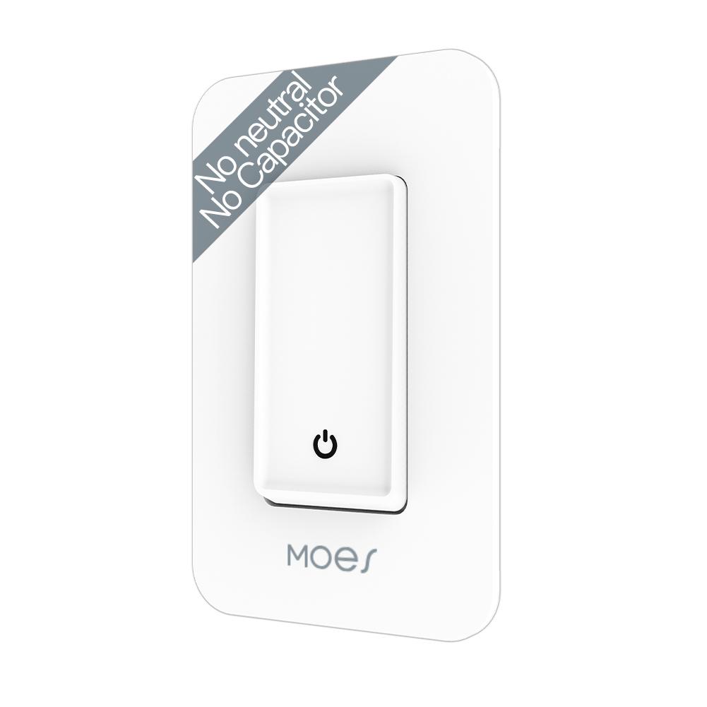 WiFi Smart No Neutral Light Switch Push Button Switch Pole Wire – MOES
