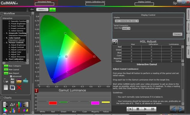 COLR also comes integrated with SpectraCal’s CalMAN program.