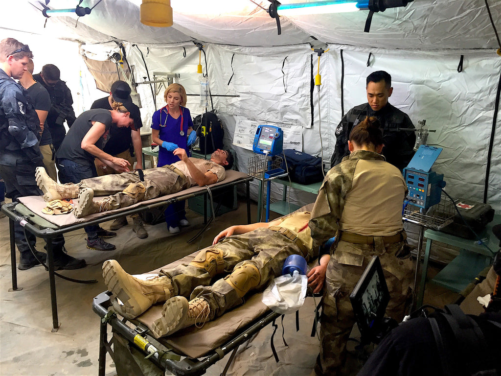 Filming treatment of wounded soldiers with Evoke Inc