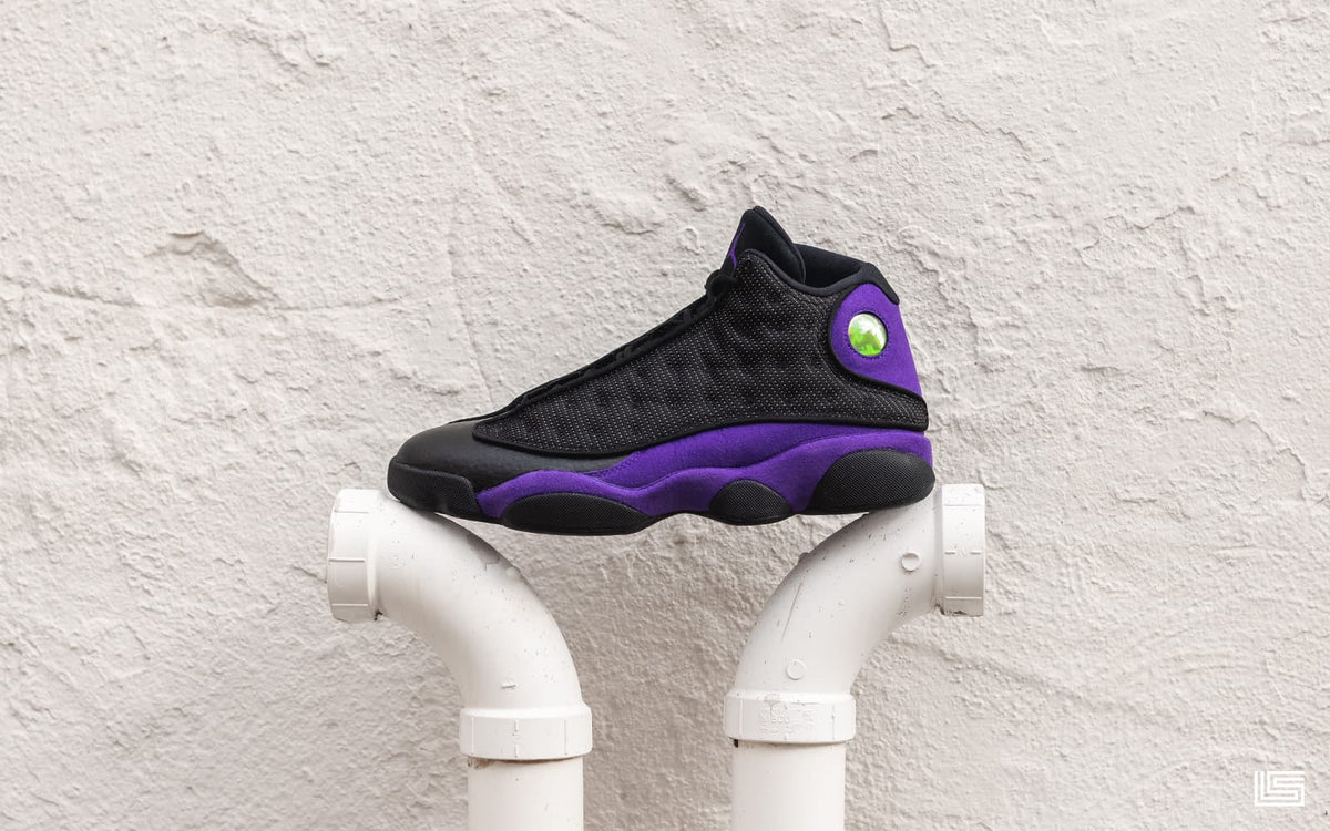 jordan 13 black and purple