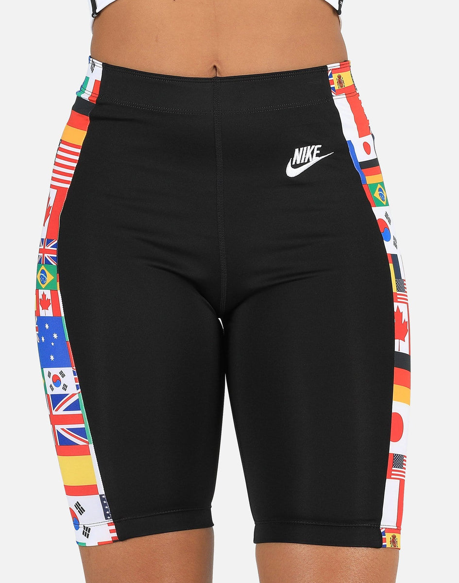 nike world flag biker shorts