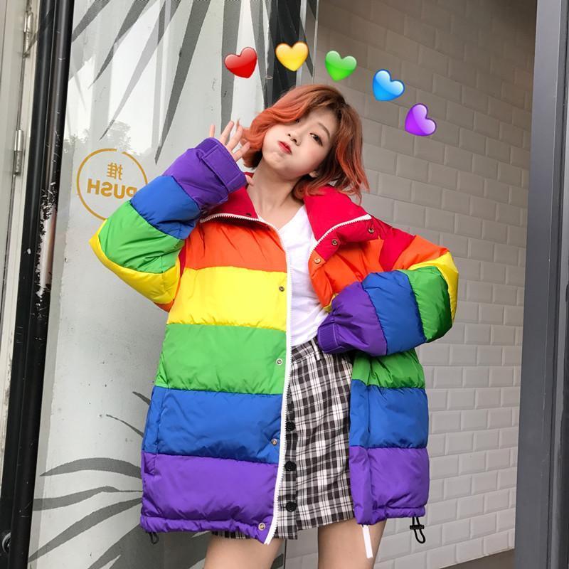 girls rainbow winter coat