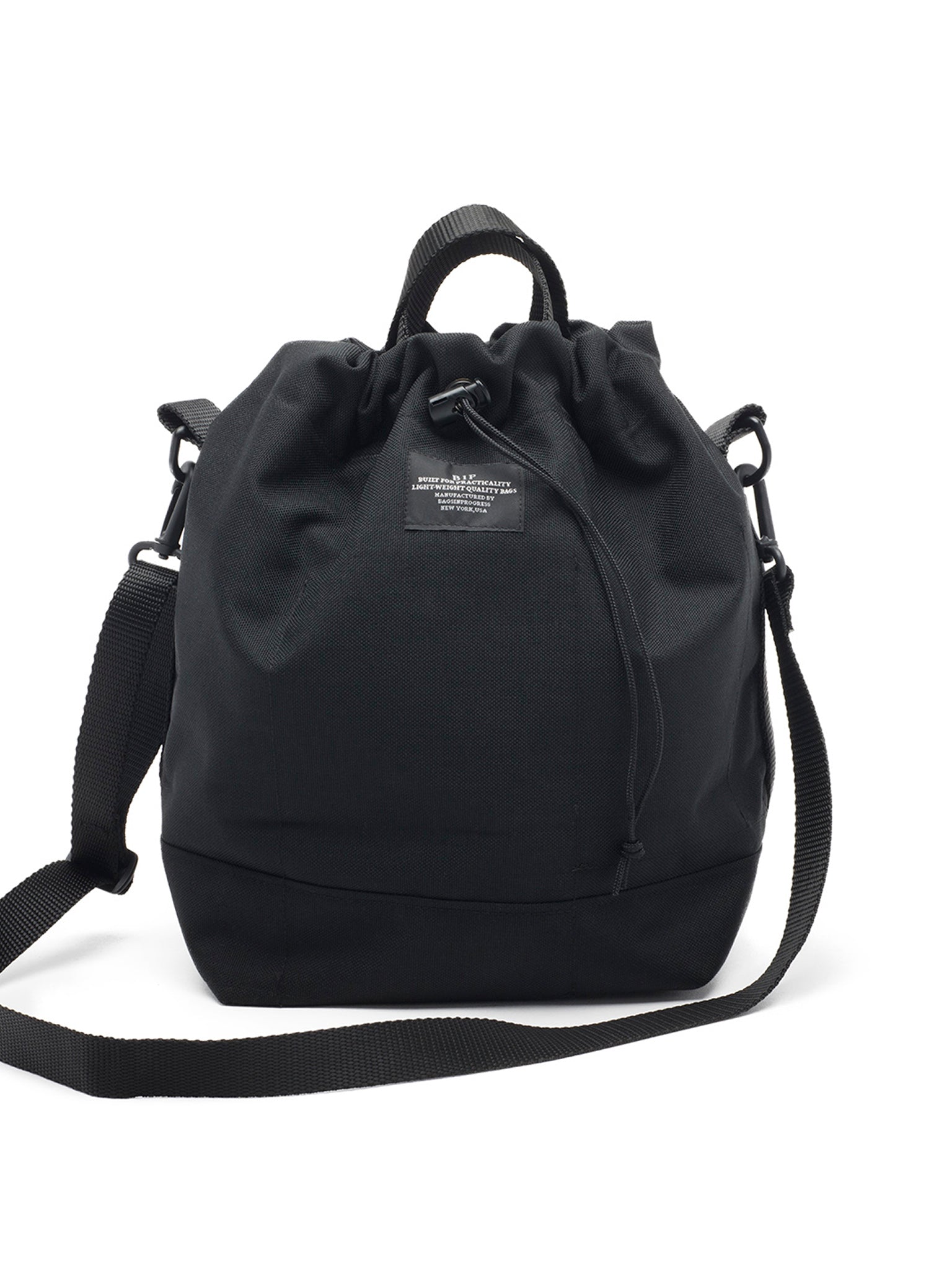 black bucket tote bag