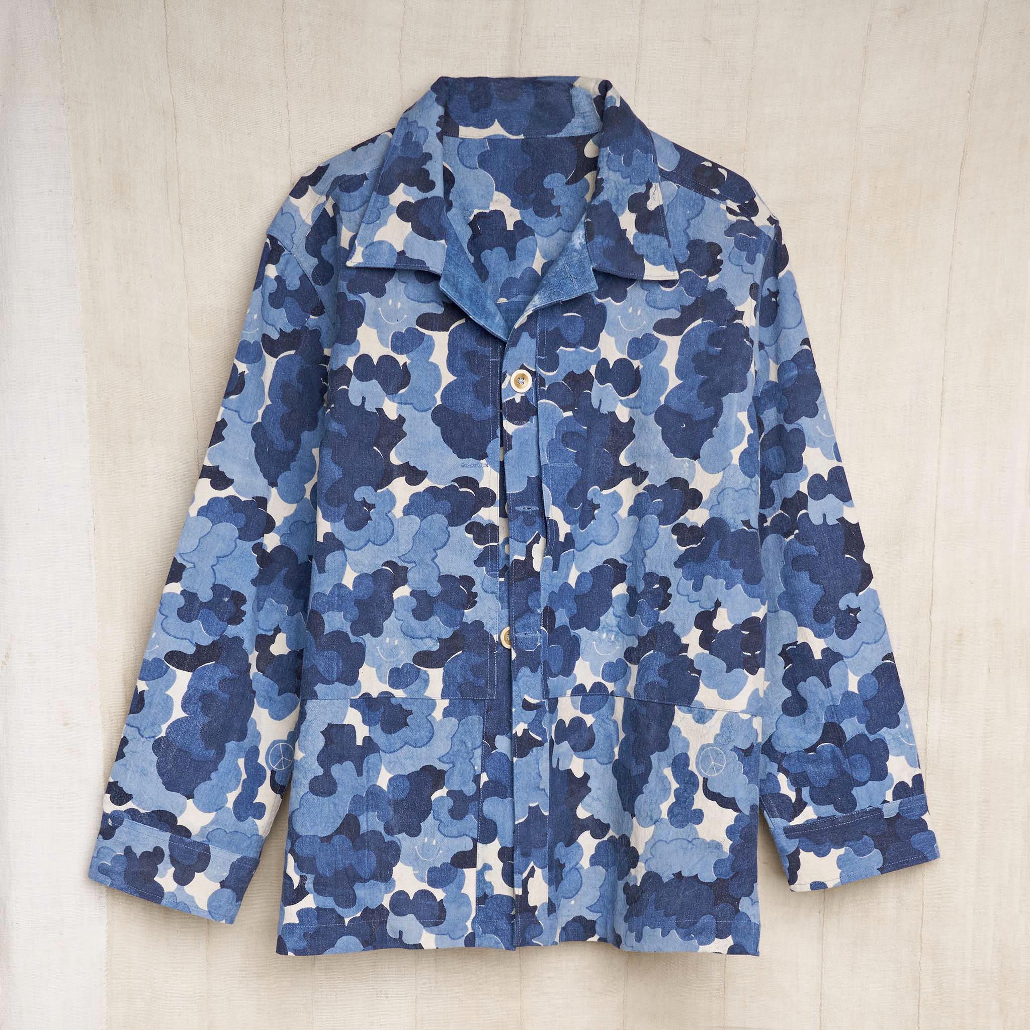 INDI + ASH | Indigo Cloud Camo Shirt Jacket in Organic Cotton