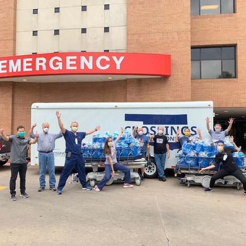 Hospital Staff Receiving Self Care Kits