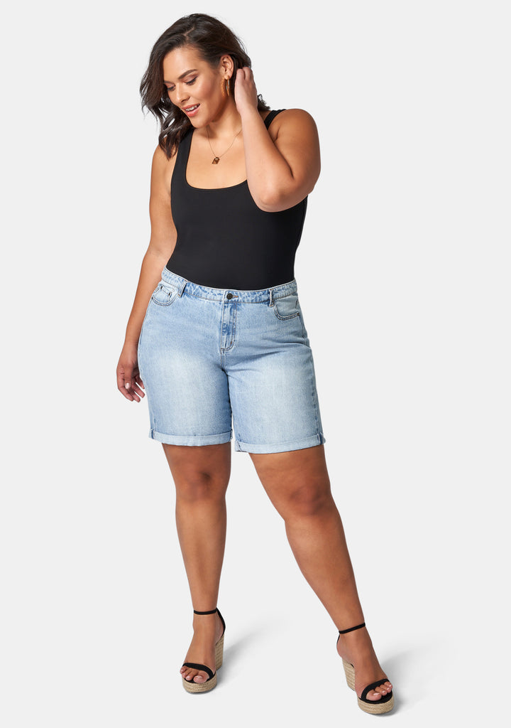 curve denim shorts