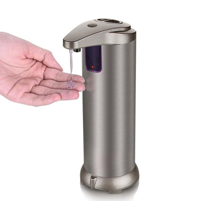 280ML Automatic fluid Soap Dispenser Stainless Steel Sensor Soap Dispenser Pump Shower Soap Bottle for Bath Washroom Kitchen