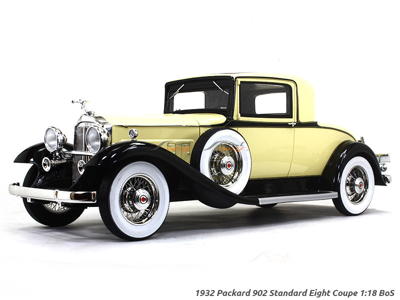 BOS 1:18 Packard 902 Standard Eight Coupe Yellow 1932 Resin Limited Edition Used 