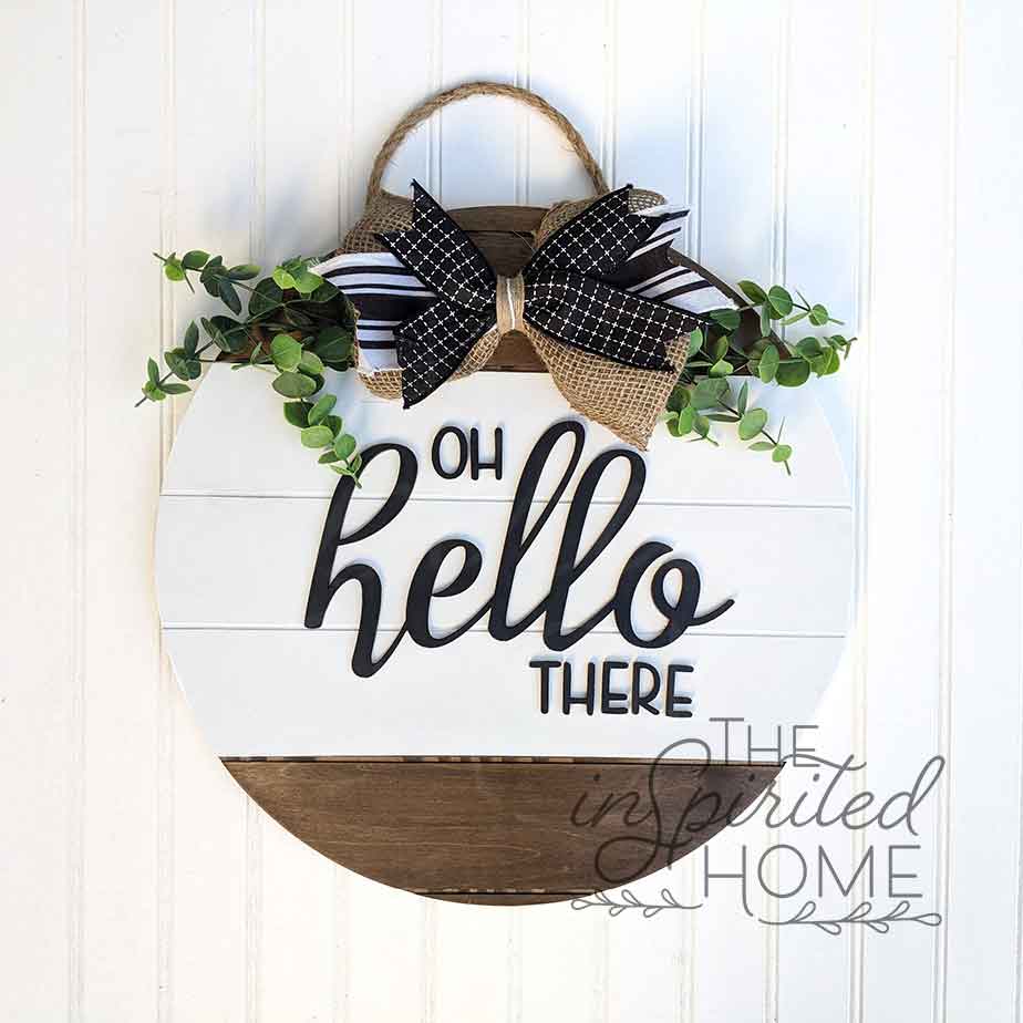 Large 18 Farmhouse Welcome Sign For Front Door Hanger, Wooden Front Door  Welcome Sign for Porch, Farmhouse Welcome Sign, Year Round Wreath For Front