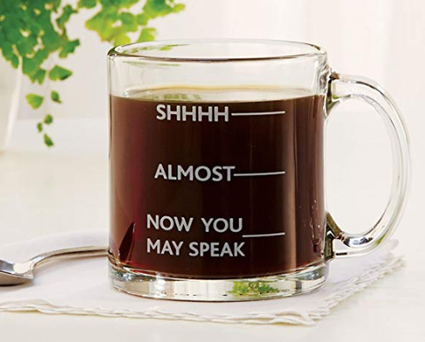 glass punny coffee mug