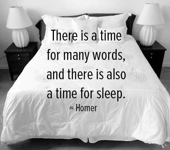 There is a time for many words, and there is also a time for sleep. Homer