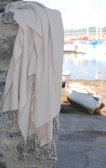 Cashmere and Silk Pashmina in Pale Sand