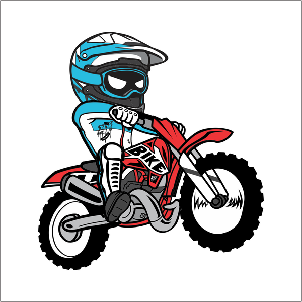 Cartoon Dirt Bike Sticker – Y&S Designs, LLC