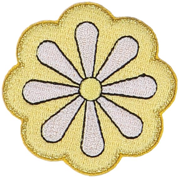 1" Spring Yellow Black Daisy Flower Embroidery Patch Lot of 4 1" Spring Yellow Black Daisy Flower Embroidery Patch Lot of 4