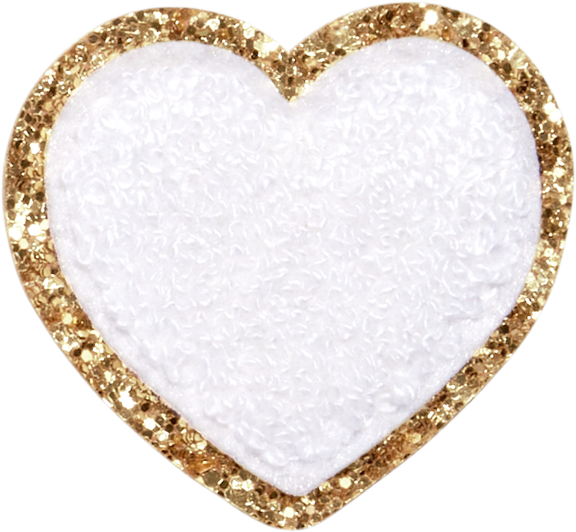 Blanc Glitter Heart Patch | Embroidered Patch - Stoney Clover Lane
