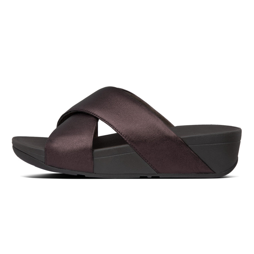 FitFlop™ Lulu Leather Cross Slides 