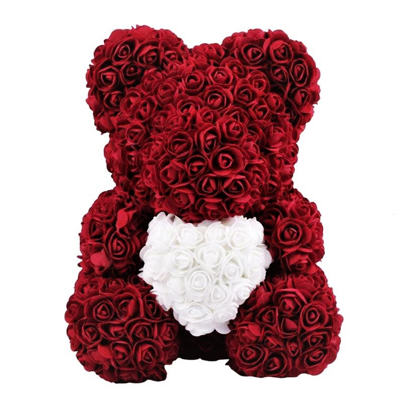 bear made from roses