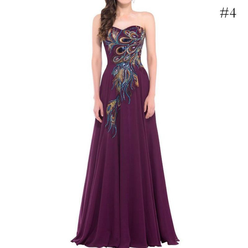 peacock evening gown