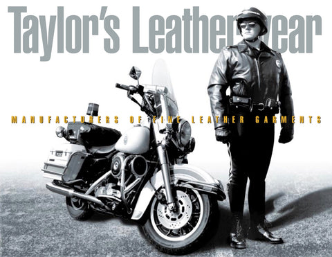 taylors leather police motorcycle leather jacket