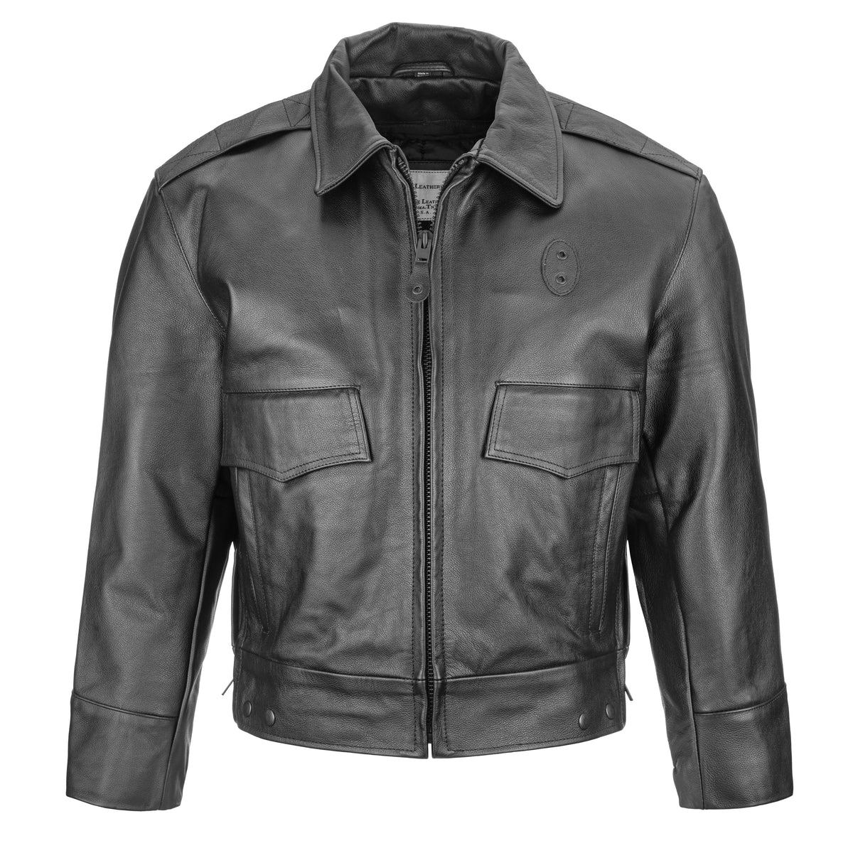 Indianapolis Black Cowhide Leather Police Jacket – Taylor's 