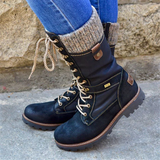 Women's Round Head Casual Lace Martin Boots