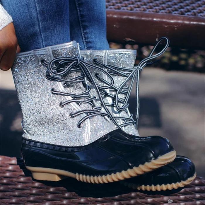 women glitter rain boots
