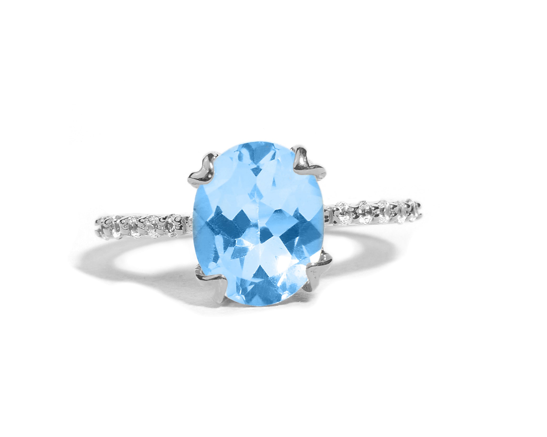 925 Sterling Silver Certified Blue Topaz Gemstone Ring