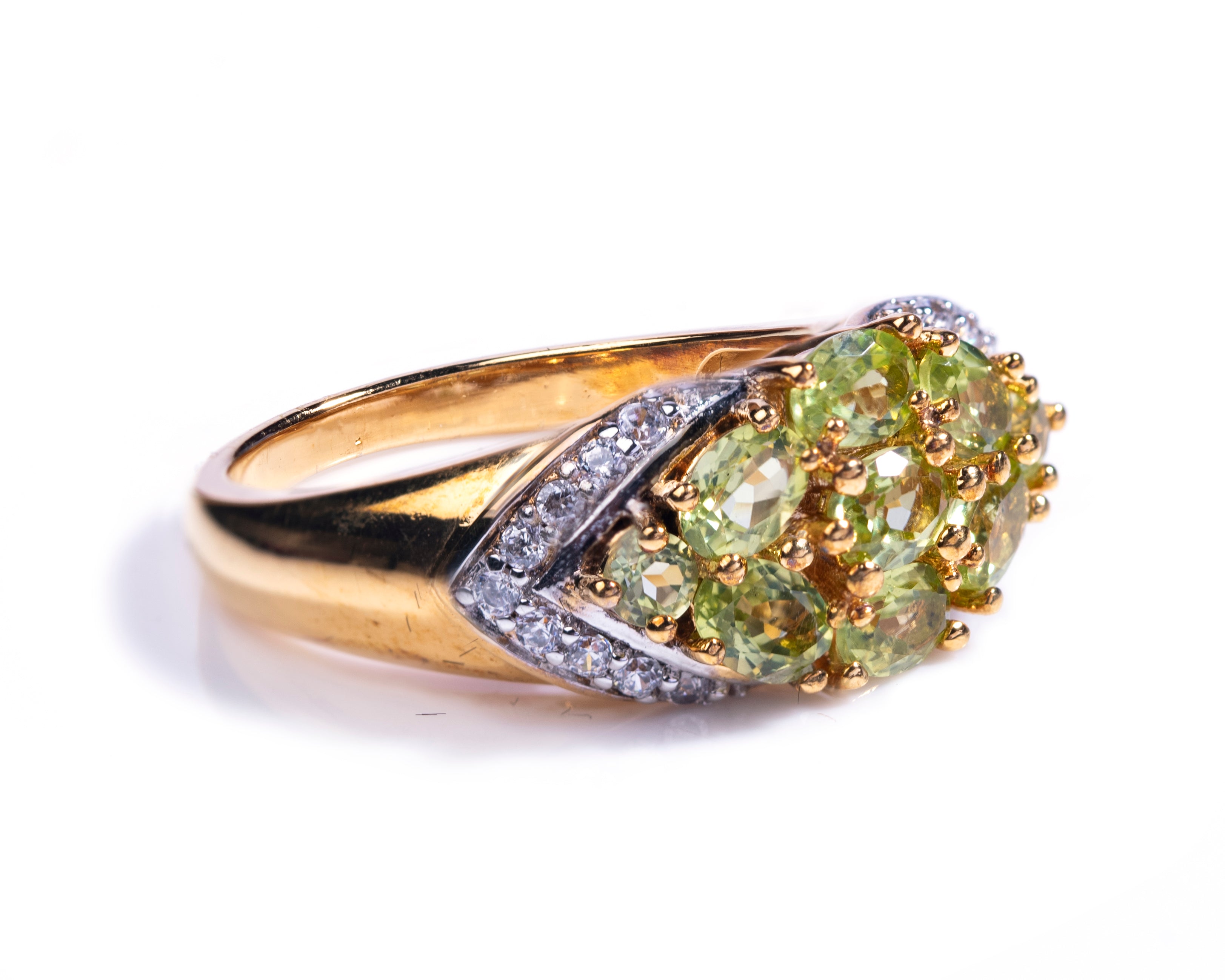 Certified Peridot Gemstone Band Ring for Women