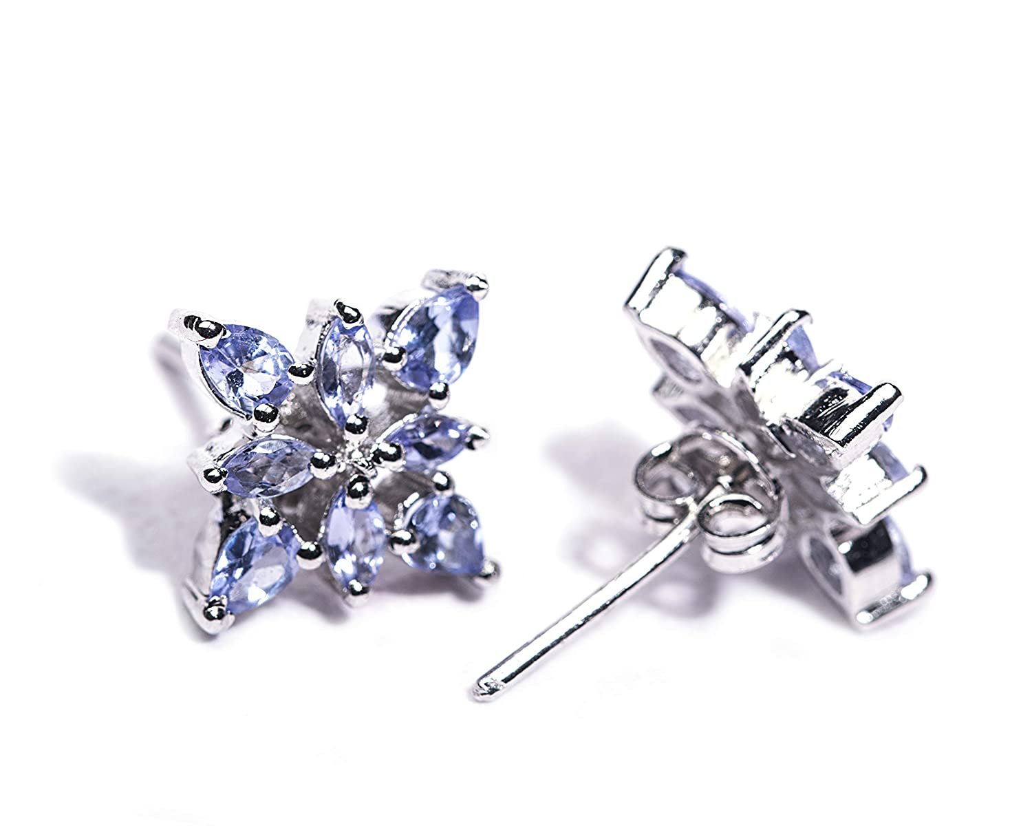 925 Sterling Silver Certified Tanzanite Luxury Stud Earrings