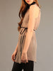 Iconic Sheer Button Up Tunic with Skinny Leatherette Belt