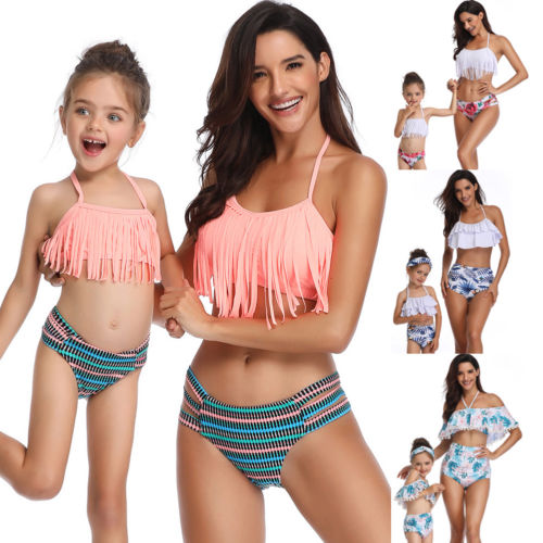 mother and daughter matching bathing suits