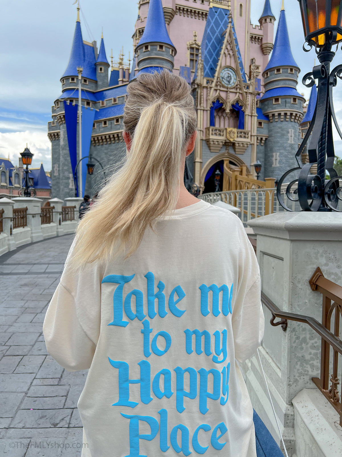 *RTS, Take me to my Happy Place, Cinderella Blue Puffed Ink Tee