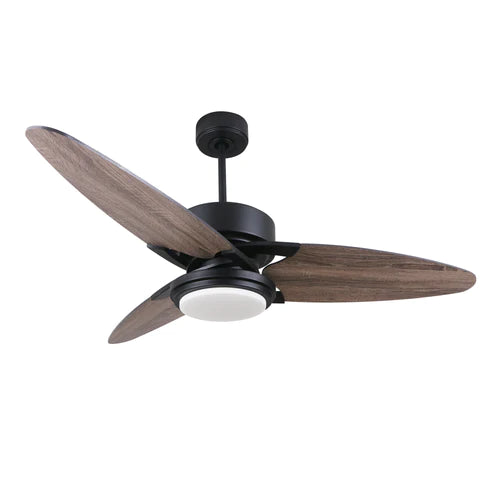 Carro - MADDOX 52 inch 3-Blade Ceiling Fan with LED Light Kit & Remote Control - Black/Barnwood