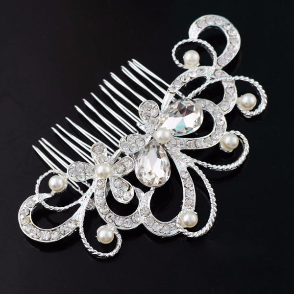 Butterfly Diamond Pearl Bridal Comb – Broke Bride Dresses