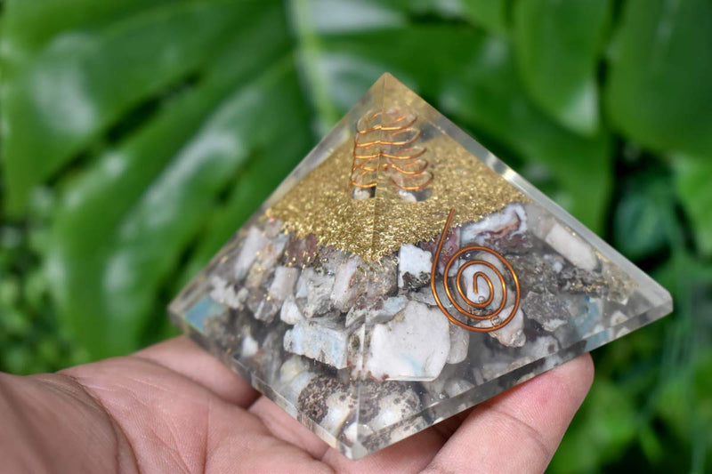 Details about   Layered Fire Agate Orgonite Orgone EMF Protection Healing Dome Pink Tourmaline 