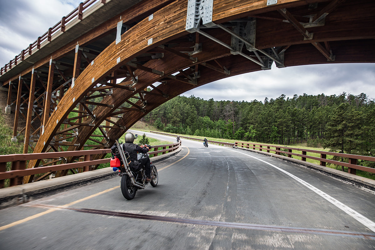 This was a beautiful bridge on the way up to Mt. Rushmore. - Lowbrow Customs Cross Country Trip 2016
