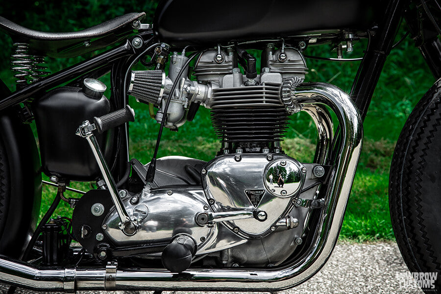 The heart and soul of this bike, the 650cc Triumph Engine that was used in the Youtube video series.