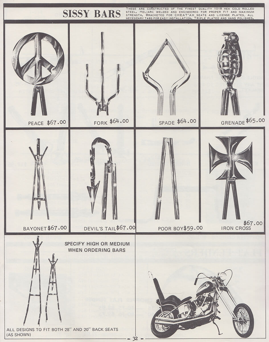 History of Motorcycle Sissy Bars