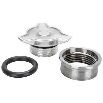 Cast Aluminum Spinner Gas / Oil Cap With Weld-In Steel Bung