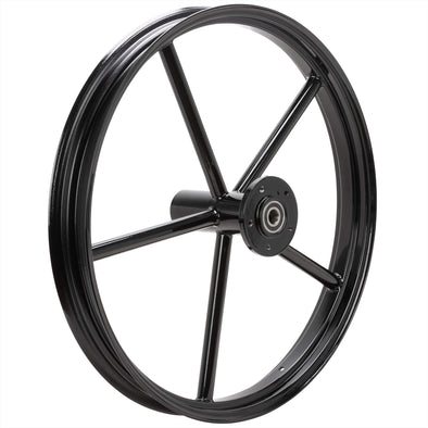 Round Spoke Invader 21 x 2.15 Wide Flange Front Wheel - Gloss Black