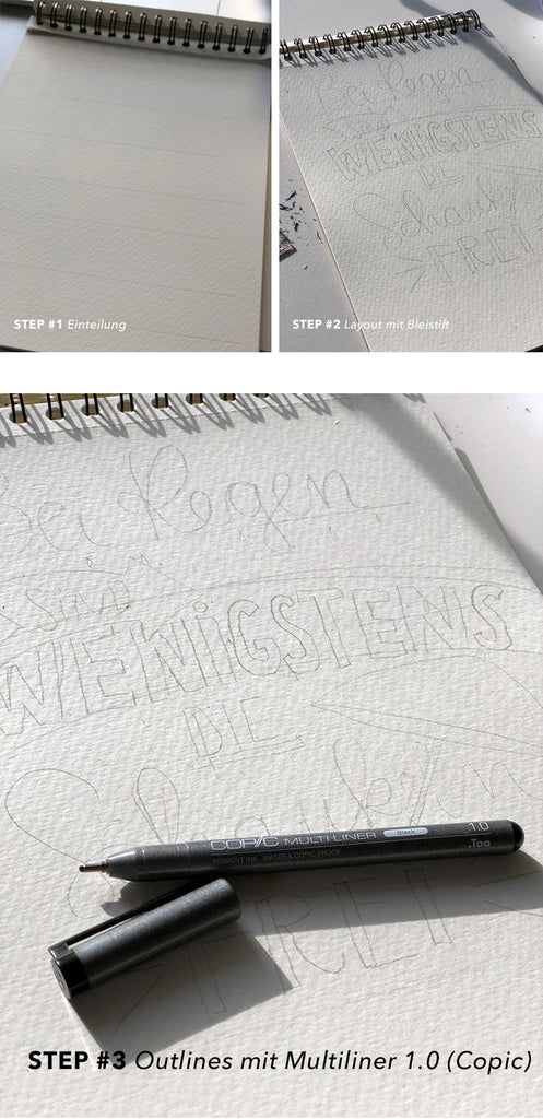Brushmeetspaper Mixed Font Hand Lettering Bei Regen_sind wenigstens die Schaukeln frei 