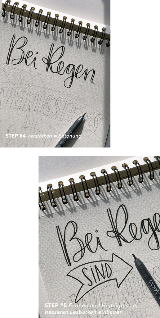 Brushmeetspaper Mixed Font Hand Lettering Bei Regen_sind wenigstens die Schaukeln frei 