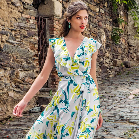 Michaela Louisa Floral Wrap Style Dress 8835