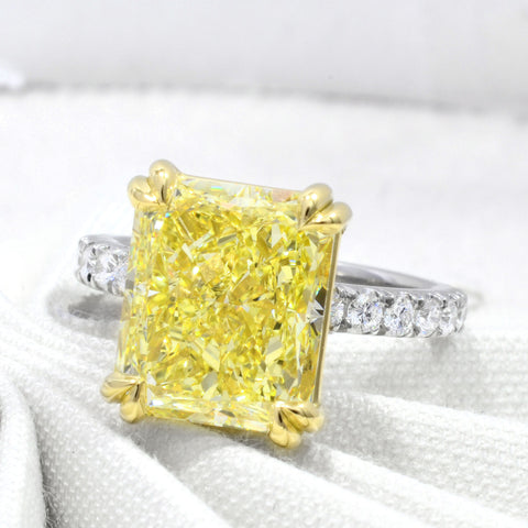 5 ct radiant cut yellow diamond engagement ring king of jewelry